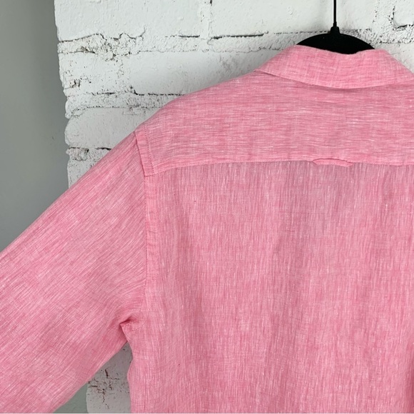 Report Collection Pink Linen Resort Button Down Medium - Picture 11 of 13